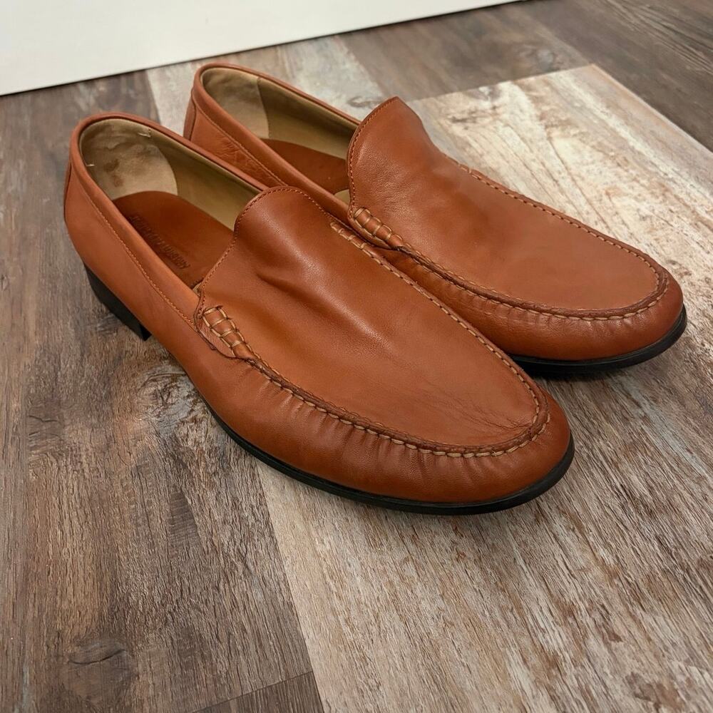 Johnston & Murphy Cresswell Venetian loafers brown moccasin stitch men’s 13 EUC